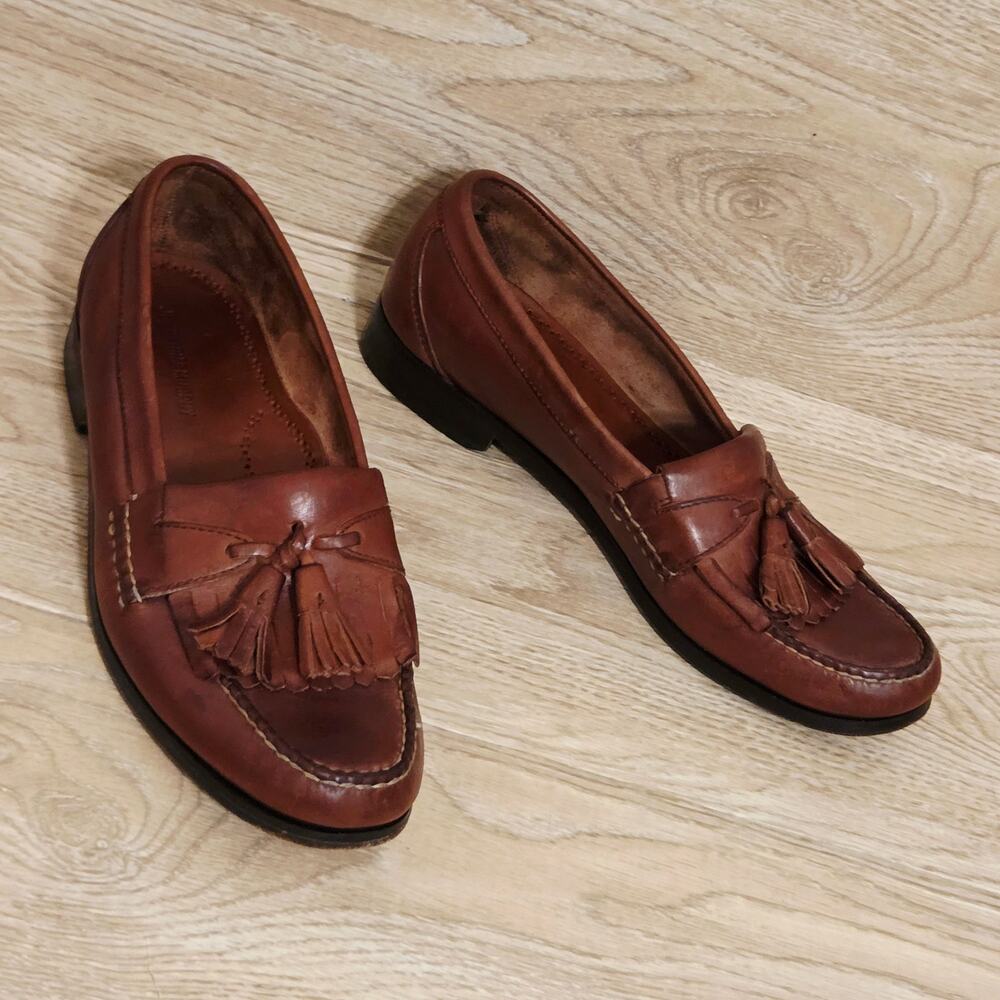 JOHNSTON & MURPHY Leather Kiltie Tassel Slip On Shoes Loafers Mens Size 11 - Picture 3 of 8